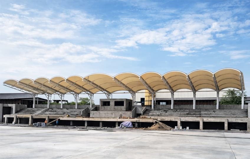 Ethiopian school grandstand sunshade